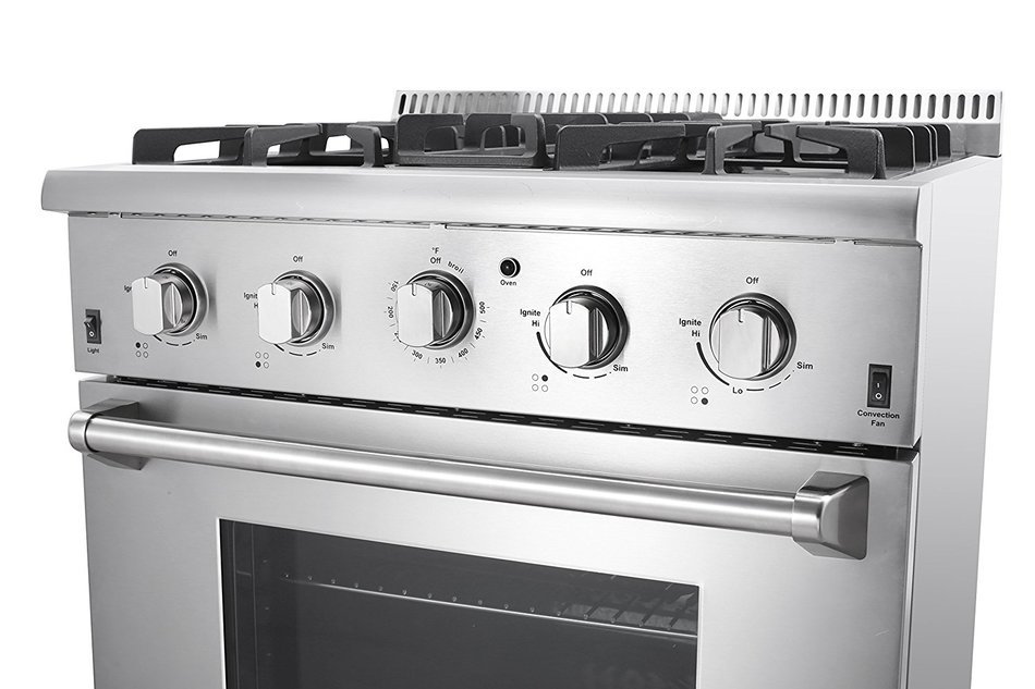 Thorkitchen HRG3026U 30" Gas Range with 4.2 cu. ft. Oven, 4 Burners, Convection Fan, Stainless Steel N4