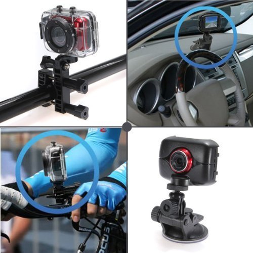 Water & Wood Red 720P 1280720 HD Outdoor Sport Helmet Action Camera Mini DV Camcorder Waterproof Drive Record... N3