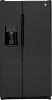 GE GZS22DGJBB 36" 21.9 cu. ft. Counter-Depth Side-By-Side Refrigerator With Glass Freezer Shelves in Black
