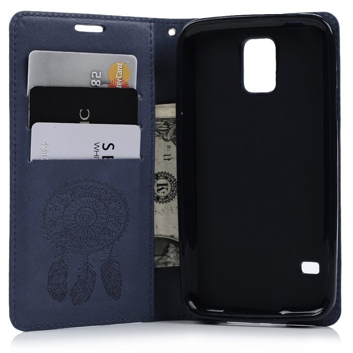 Galaxy S5 Case, YOKIRIN Printed Dream Catcher & Campanula Design [Wrist Strap] Flip Folio... N53