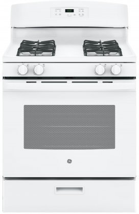 GE JGBS60DEKWW 30" Gas Freestanding Range with 4 Burners, Sealed Burner, 4.8 cu. ft. Primary Oven Capacity, in...