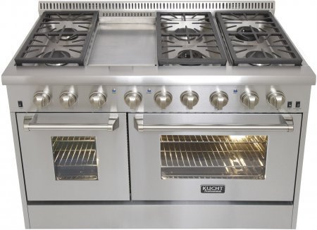 Kucht KRD486FLP 48" Dual Fuel Freestanding Range with 6 Burners, in Stainless Steel N2