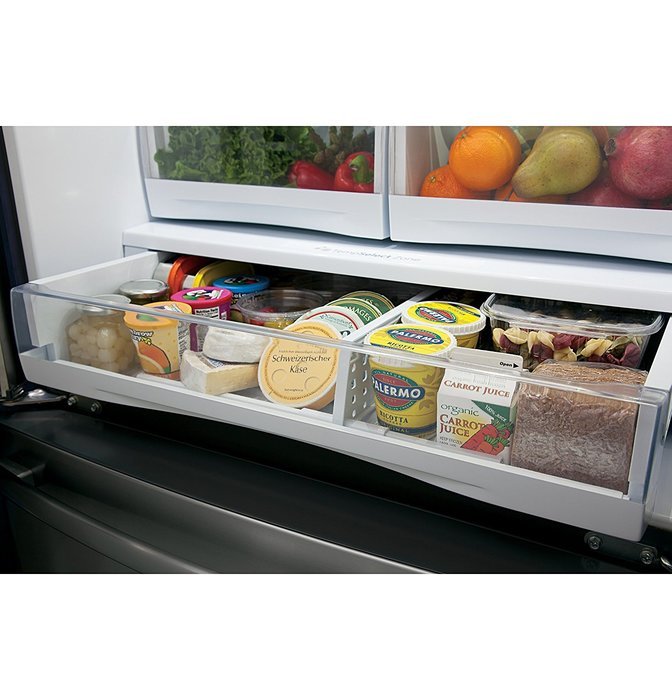GE GNE26GSDSS 26.3 Cu. Ft. Stainless Steel French Door Refrigerator - Energy Star N7