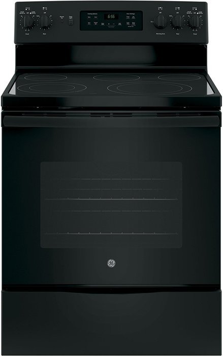 GE JB655DKBB 30" Star K Freestanding Electric Range with 5 Radiant Elements, 5.3 cu. ft. Oven Capacity, Black