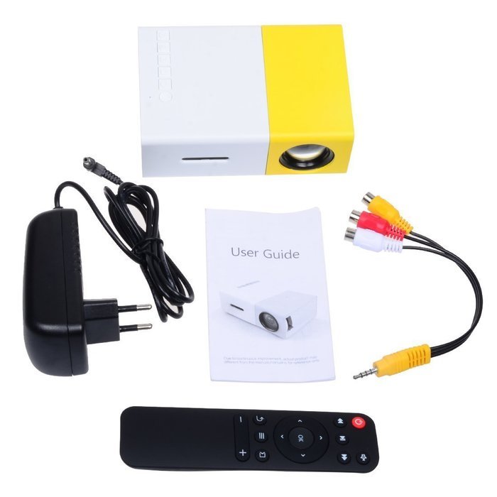 OEM A1 LED LCD (QVGA) Mini Video Projector - US Version (Includes Warranty) - White/Yellow (FP3224A1WY) N2