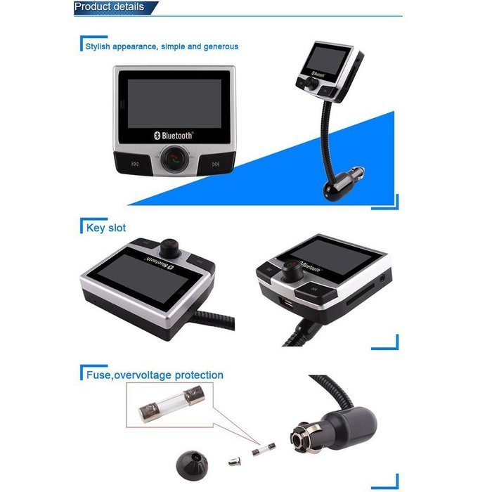 PowerLead Ckit PCK023 Wireless FM Transmitter, Stream Music for Car Stereo System for Smartphone, iPad/iPod, Tablet... N24