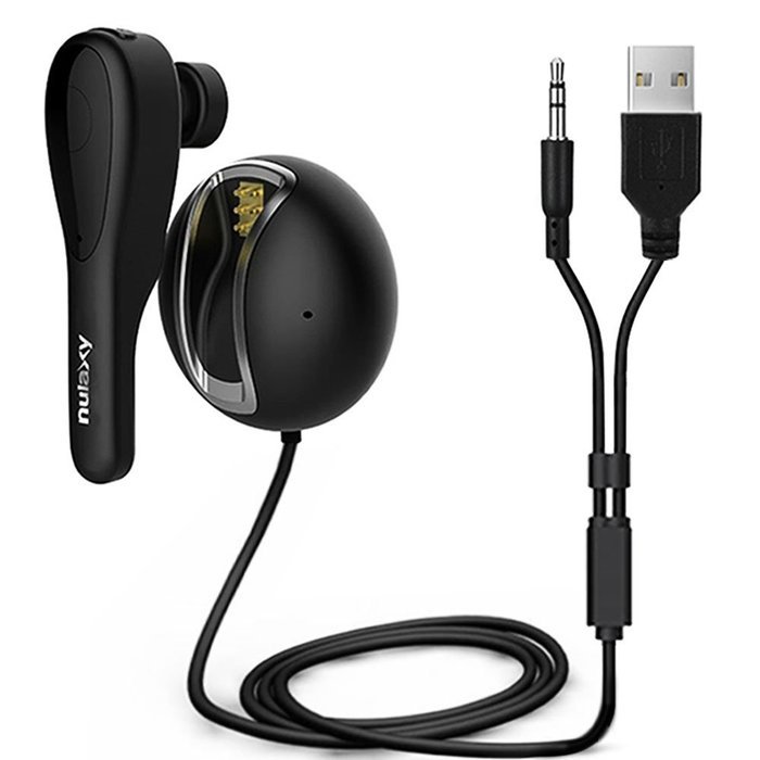 Nulaxy KM08 Bluetooth Car Kit Bluetooth Receiver W Headphone for Music Sharing and Private Hands-Free Talking N4