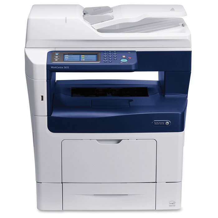 Xerox WorkCentre 3615DN Monochrome Laser Multifunction Printer/Copier/Scanner/Fax Machine, White/Blue