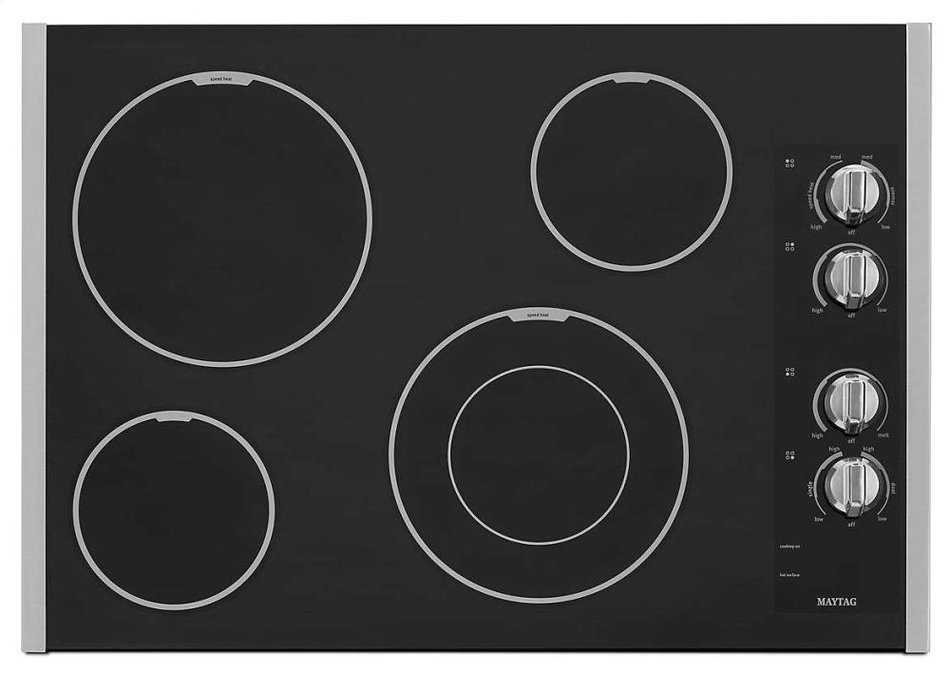 Maytag MEC7430BS 30" Smoothtop Electric Cooktop with 4 Radiant Elements, 3,20...