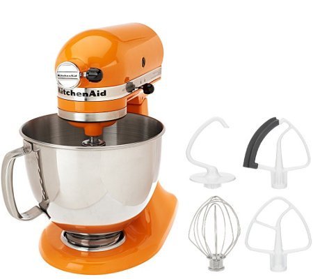 KitchenAid 5 qt. 325 Watt Tilt Head Stand Mixer w/ Flex Edge TANGERINE