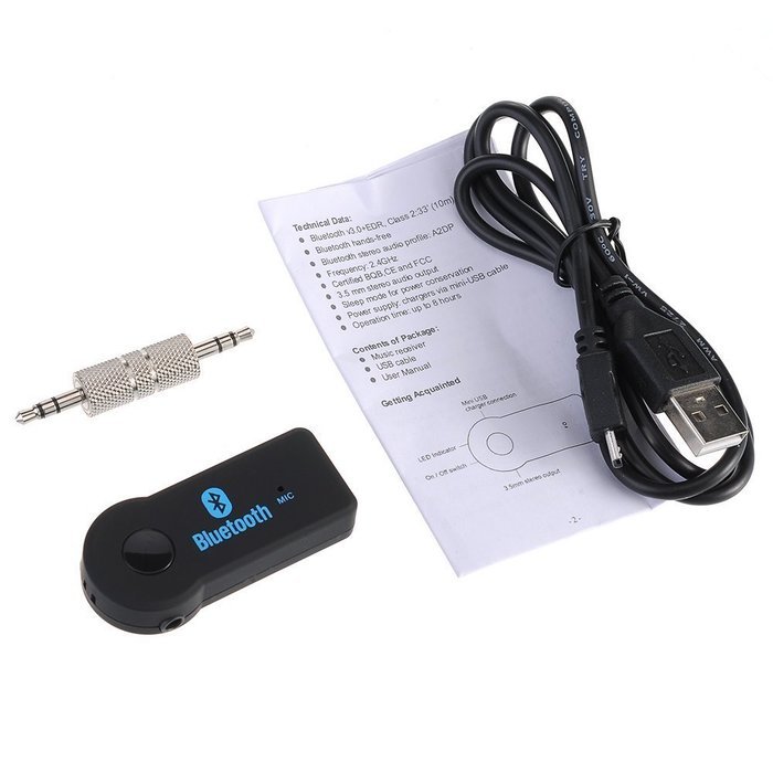 Jahoo Portable Bluetooth Audio Receiver 3.5mm Music Stereo Rceiver Adapter for Car iphone Support 2 Bluetooth-enabled... N5