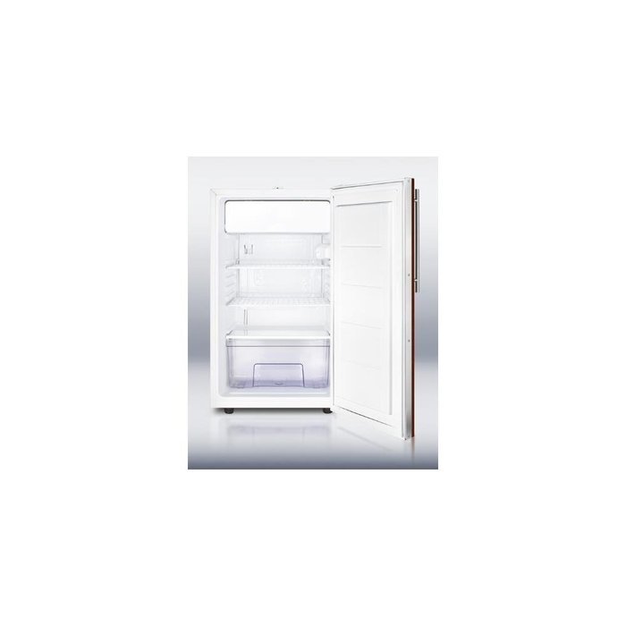 Summit CM411LBI7IF: Commercially listed 20" wide built-in undercounter refrigerator-freezer with a lock, white... N2