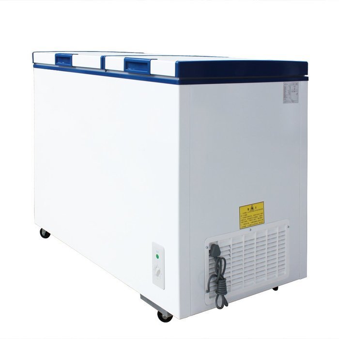 Double Door Ice Cream Chest Deep Freezer Beverages Cooler 2 Cabinet Commercial Refrigerator Office Apartment Size... N3