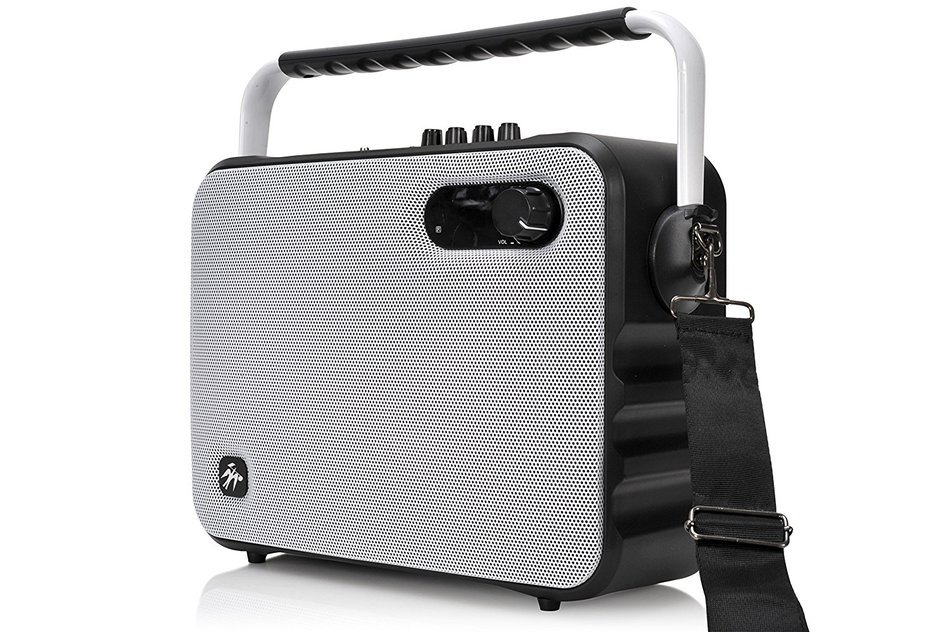 Fisher Wireless Bluetooth Karaoke Boombox System, FM Radio Player, Amplifier, Auxiliary Input, USB Port, and Ultra-Portable... N4