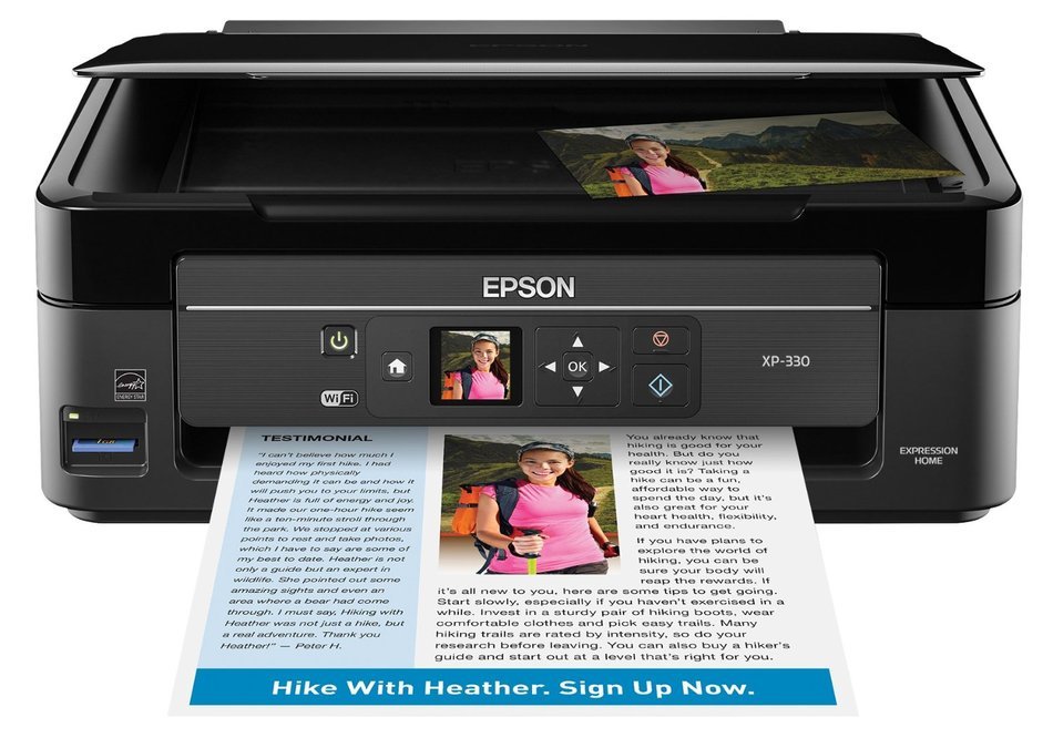 Epson Expression Home XP-330 Wireless Color Photo Printer with Black Ink N6