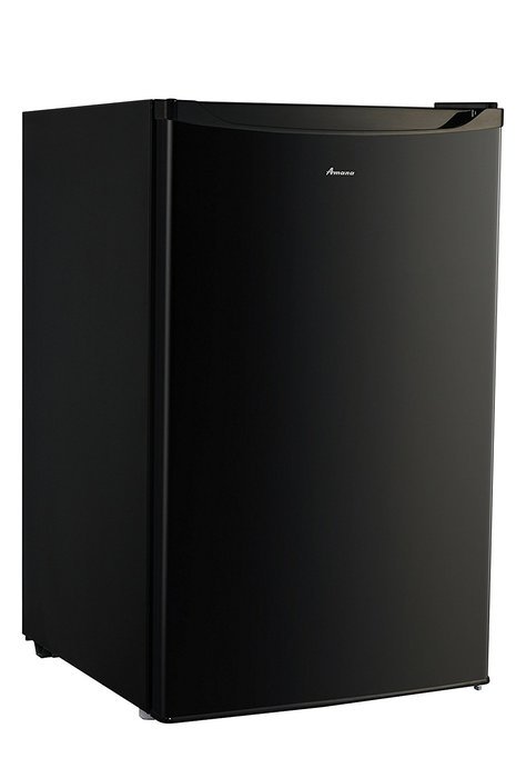 Amana AMA43BK Compact Single Door Refrigerator, 4.3 cu. ft., Black