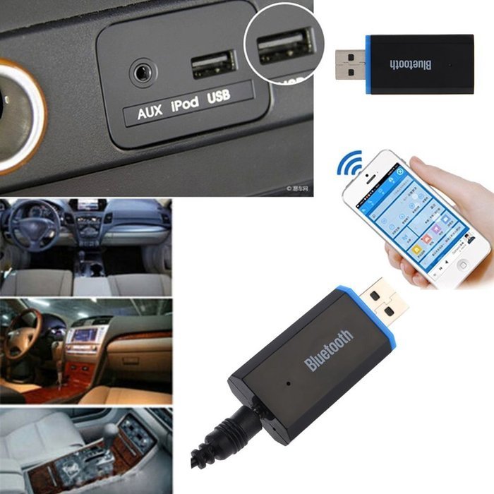 WinnerEco Mini USB Bluetooth Audio Receiver 3.5mm Audio Cable Wireless Transmission for Car Stereo Systems, Home... N3