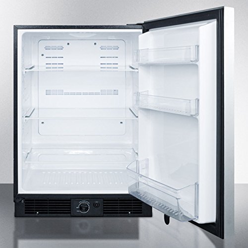 Summit FF590SSHH 24" Freestanding or Built In Compact Refrigerator with 5.7 cu. ft. Capacity Spill Proof Glass...