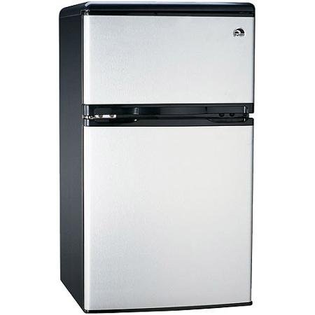 Igloo FR834 3.2 cu. ft. 2-Door Reversible Refrigerator and Freezer, Stainless Steel, Silver by Supernon