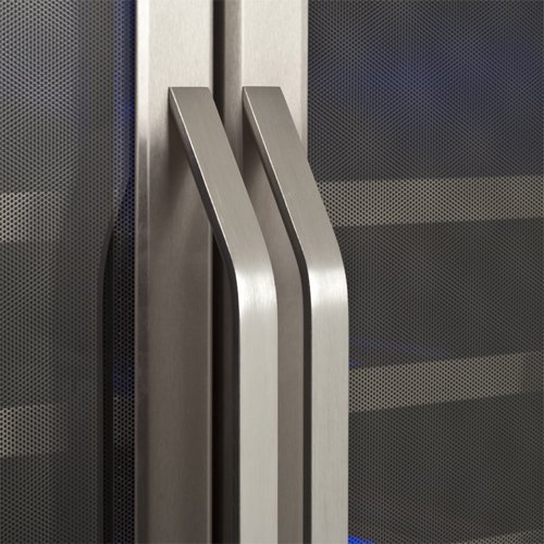 EdgeStar 36 Bottle Built-In Dual Zone French Door Wine Cooler - Black/Stainless Steel N2