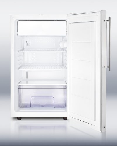 Summit CM411LFRADA: ADA compliant 20" wide freestanding refrigerator-freezer with a lock, custom door for slide-in... N4