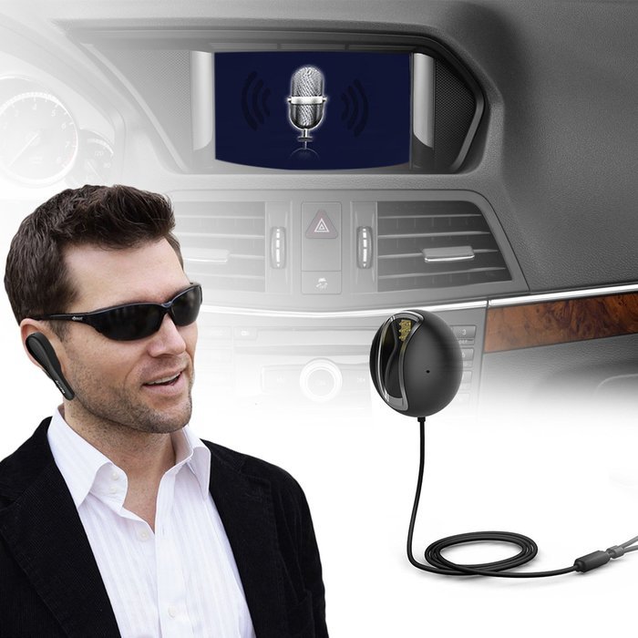 Nulaxy KM08 Bluetooth Car Kit Bluetooth Receiver W Headphone for Music Sharing and Private Hands-Free Talking N7