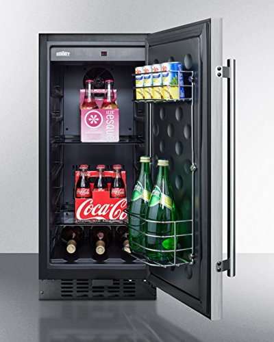 Summit FF1532BSS 15" Compact Refrigerator with Automatic Defrost Adjustable Glass Shelves Digital Thermostat and... N2