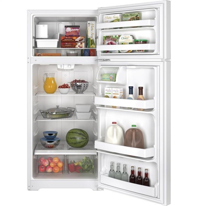GE GIE18CTHWW 17.5 Cu. Ft. White Top Freezer Refrigerator - Energy Star N2
