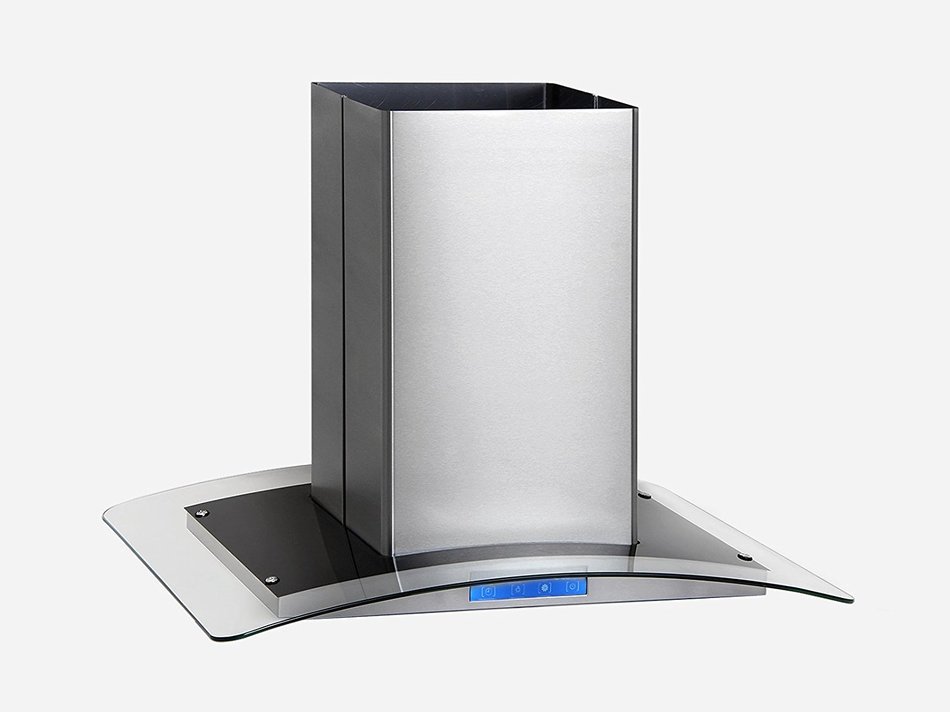 30" Stainless Steel Tempered Glass LCD Display Lighted Touch Control Panel Island Mount Kitchen Vent Cooking Fan... N3