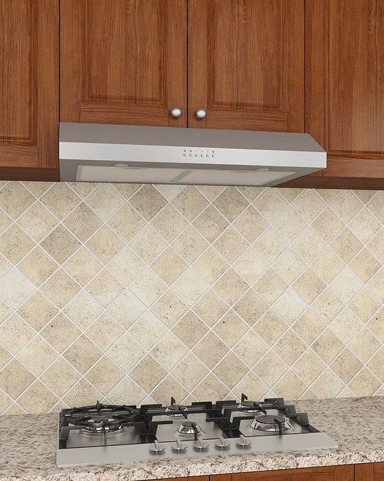 Ancona Stainless Steel Slim 5-Inch High 300 CFM 4-Speeds Under Cabinet Range Hood, 30-Inch N4
