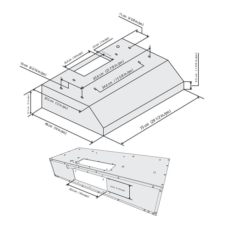 Ancona Stainless Steel Slim 5-Inch High 300 CFM 4-Speeds Under Cabinet Range Hood, 30-Inch N5