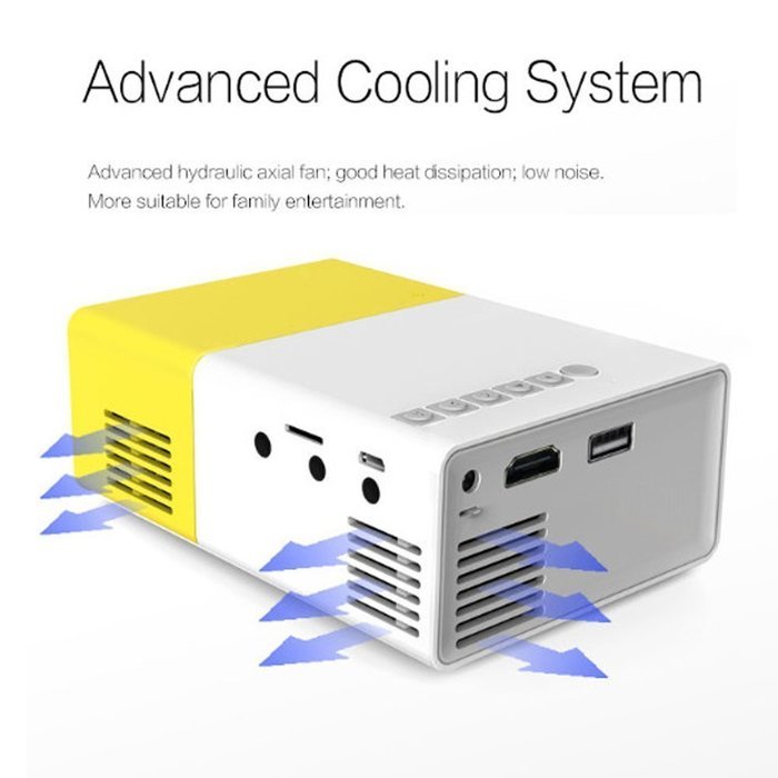 OEM A1 LED LCD (QVGA) Mini Video Projector - US Version (Includes Warranty) - White/Yellow (FP3224A1WY) N4