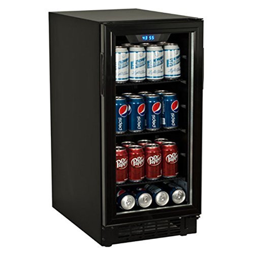 Beverage Cooler with 80-can Built-in and Adjustable Soft-touch Electronic Thermostat, Black N3