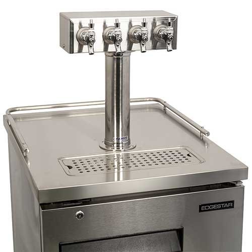 EdgeStar Quadruple Faucet Commercial Direct Draw with Dispense Components - Stainless Steel N3