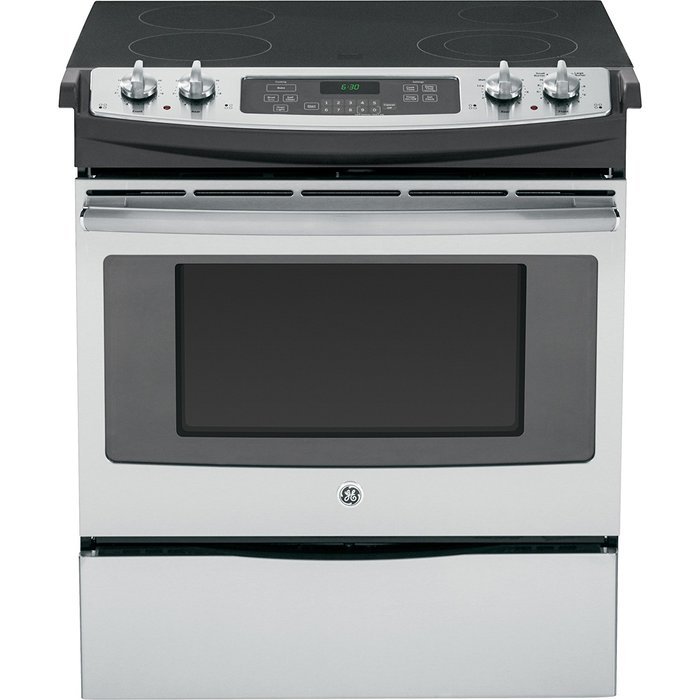 GE JS630SFSS 30" Stainless Steel Electric Slide-In Smoothtop Range