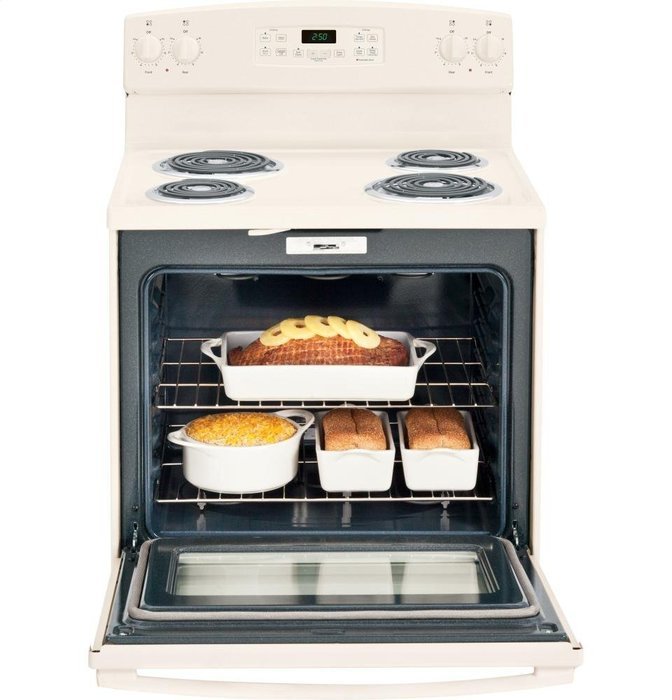 GE JB250DFCC 30" Bisque Electric Coil Range N5