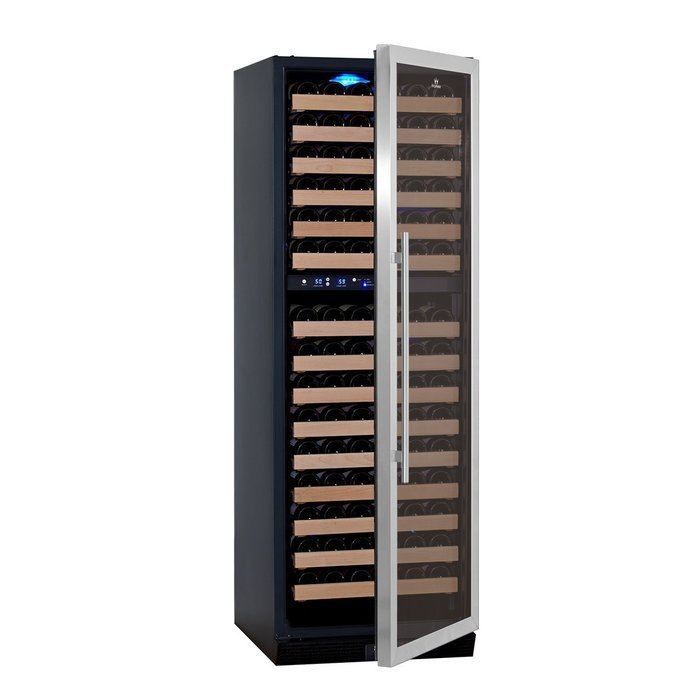 KingsBottle 50 Bottle Dual Zone Wine Cooler, Black N7