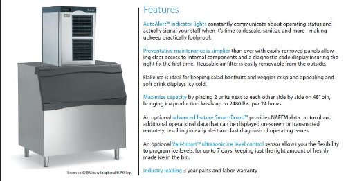 Scotsman F1222A-32 Prodigy Plus Ice Maker flake style air-cooled up to 1100 lb