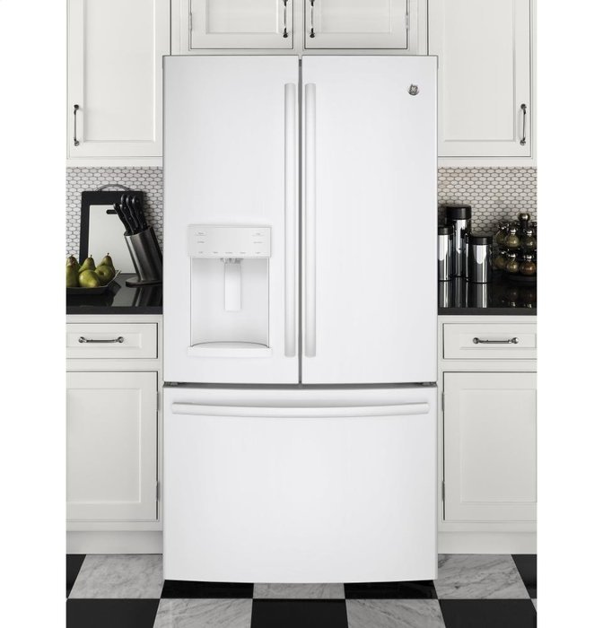 GE White French-Door Bottom Freezer Refrigerator N10