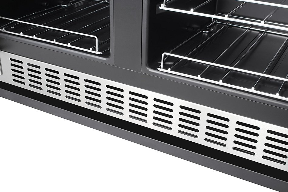 Thorkitchen JC-116A2EQ 36 Bottle 24" Built-in & Free Standing Dual Zone Wine Cooler, Stainless Steel N3