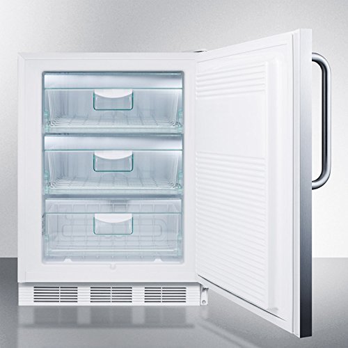 Summit VT65M7CSS 24" Commercially Approved Upright Freezer with 3.5 cu. ft. Capacity Three Removable Storage Baskets... N3