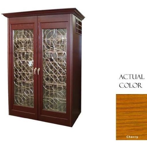 Macau 750-Model White Oak Wine Cabinet with 2 Beveled Glass Doors by Vinotemp