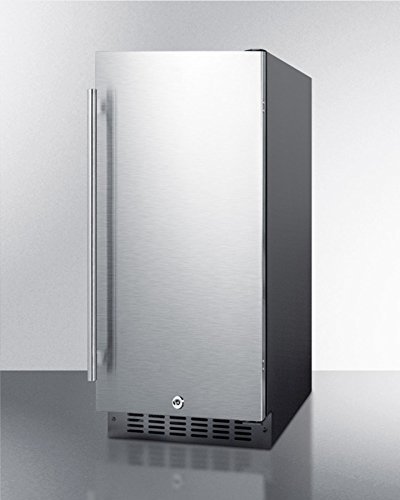 Summit FF1532BSS 15" Compact Refrigerator with Automatic Defrost Adjustable Glass Shelves Digital Thermostat and... N3