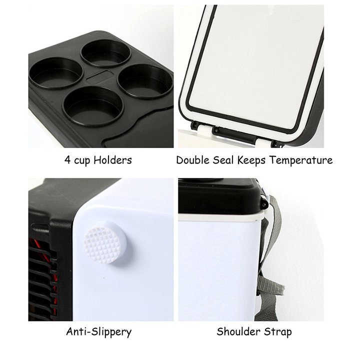 Portable Refrigerator for Car Cigar Jack Cool / Hot Mode Shoulder Strap 6L 12V N9
