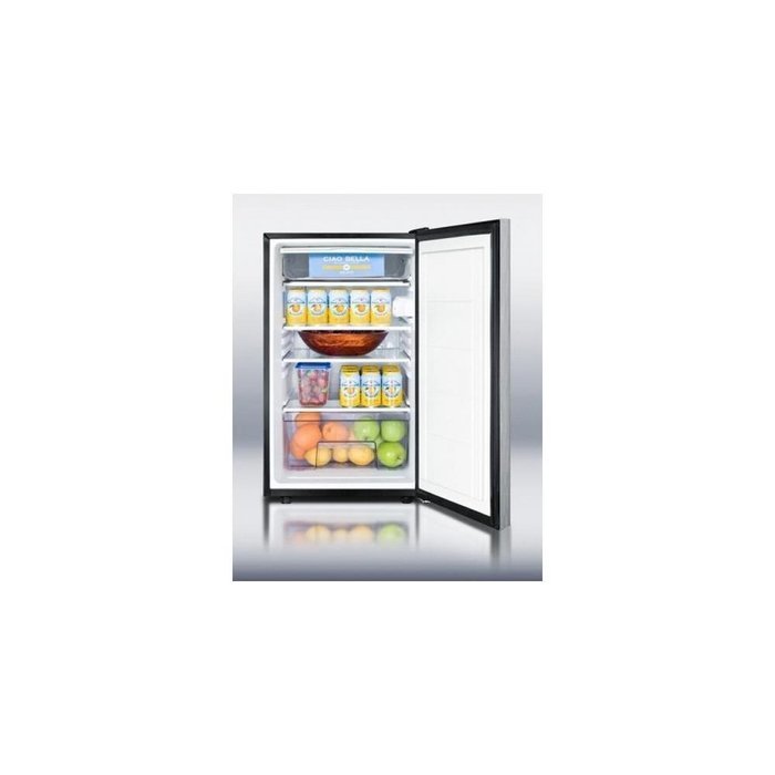 Summit CM421BLSSHH 20" Top Freezer Refrigerator With 4.1 cu. ft. Capacity Factory Installed Lock Manual Defrost...