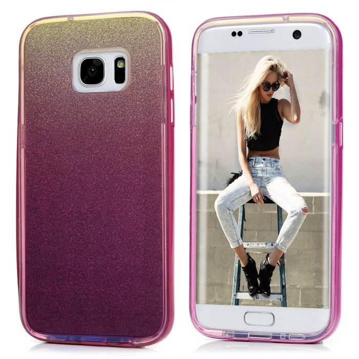 Badalink Galaxy S7 Edge Case 3 in 1 Shockproof Drop Protection Soft TPU Protective Inner Bumper + PC Frame with... N15