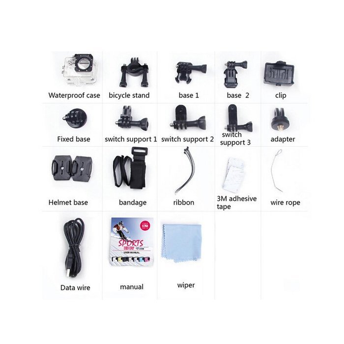 niceEshop(TM) Wifi SJ5000+ Action Camera Mini Digital DV 60FPS 1080P DVRs W Battery(Silver) N3