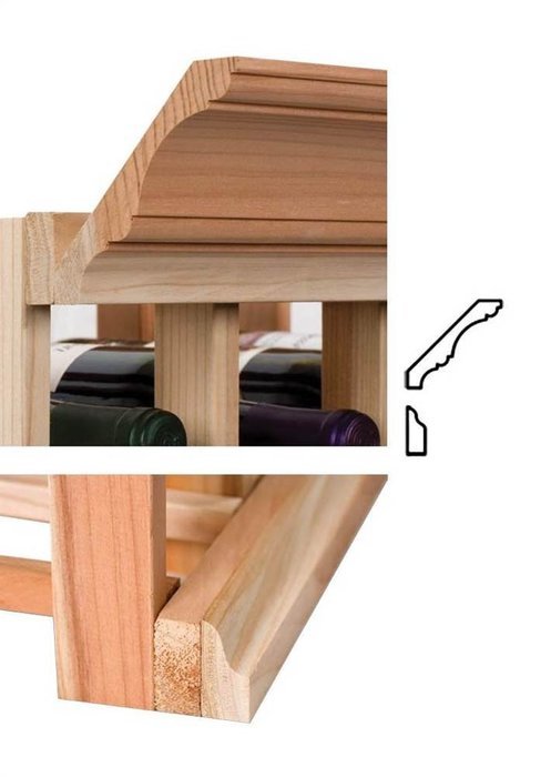 4 ft. Molding w OG Base & Crown (Rustic Pine - Midnight Black Stain)