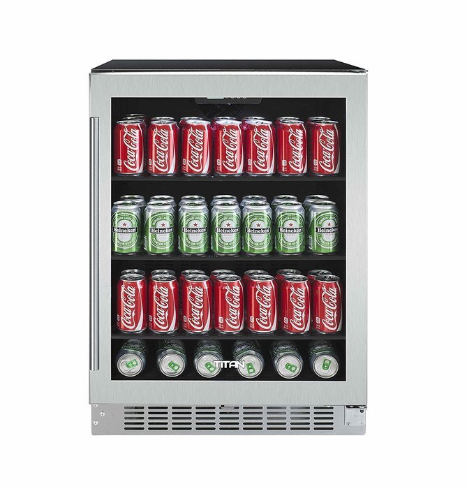 Titan 142-Can Beverage Cooler SEAMLESS Stainless Steel N2