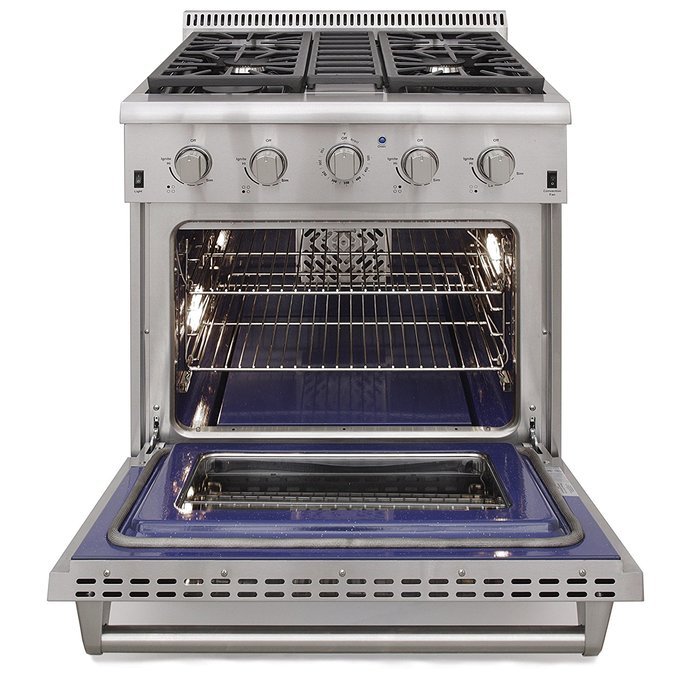 Kucht KRG3080U 30" Professional-Class Natural Gas Gas Range with 4.2 cu. ft. Convection Oven, 4 Top Burners,... N3